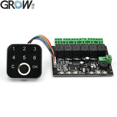 GROW K219-B+G16 DC12V অ্যাডমিন/ব্যবহারকারী পাসওয়ার্ড ফিঙ্গারপ্রিন্ট কন্ট্রোল বোর্ড, ৬ রিলে সহ, ডোর অ্যাক্সেস কন্ট্রোল সিস্টেমের জন্য