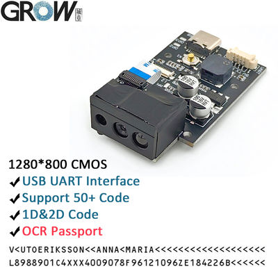 GROW GM69Pro 1280*800CMOS OCR/1D/2D বারকোড স্ক্যানার মডিউল USB UART ইন্টারফেস QR কোড বার কোড রিডার OCR পাসপোর্ট সমর্থন করে